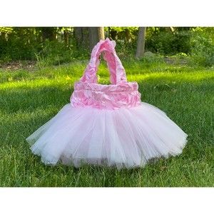 Pink Flower Girl Bag, Ballet Tutu Tote,Ballerina Bag, Princess Tote, Pink Bridal